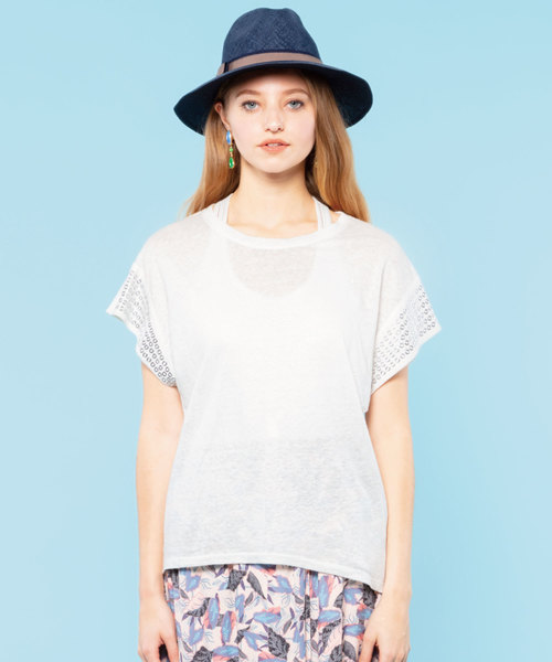 JETSET SOLO PLUS (ジェットセットソロプラス)の「【NOTSHY】ハトメデザインリネンTシャツ(Tシャツ/カットソー・レディース・ホワイト/グレー/ブラック・36)」の4枚目の写真