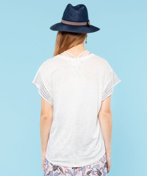 JETSET SOLO PLUS (ジェットセットソロプラス)の「【NOTSHY】ハトメデザインリネンTシャツ(Tシャツ/カットソー・レディース・ホワイト/グレー/ブラック・36)」の6枚目の写真
