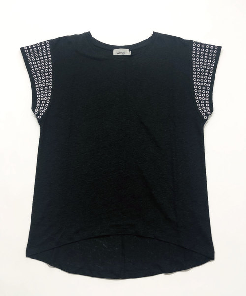 JETSET SOLO PLUS (ジェットセットソロプラス)の「【NOTSHY】ハトメデザインリネンTシャツ(Tシャツ/カットソー・レディース・ホワイト/グレー/ブラック・36)」の8枚目の写真
