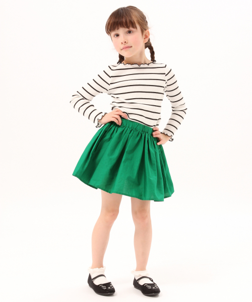 GLOBAL WORK（グローバルワーク）の「【キッズ】ギャザースカート(無地)/816887（スカート・キッズ・ブルー/グリーン/ライトピンク/パープル系その他5/イエロー/ブラック/オレンジ/ライトブルー/ベージュ/カーキ・X-LARGE/LARGE/SMALL/XX-LARGE/MEDIUM）」の17枚目の写真