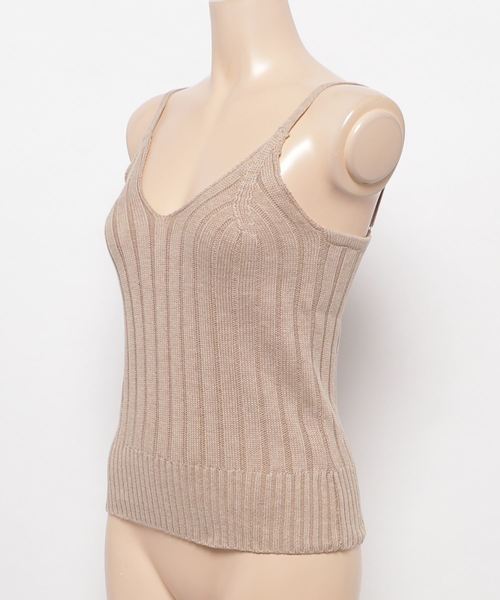 ENVYM（アンビー）の「リブＫＮＩＴキャミ（キャミソール・レディース・ベージュ/ブラック/グレー/カーキ/ピンク/ホワイト・FREE）」の8枚目の写真