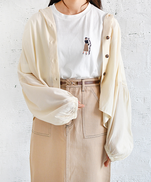 PairPair（ペアペア）の「袖ボリュームフーディブラウス（シャツ/ブラウス・レディース・カーキ/アイボリー/オレンジ系その他・FREE）」の2枚目の写真