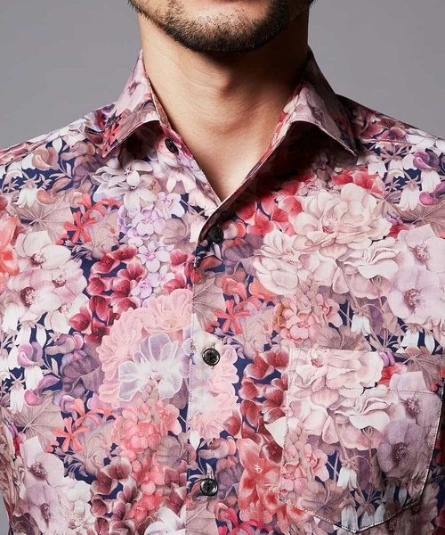 MICHEL KLEIN HOMME (ミッシェルクランオム)の「シャツ(リバティ)(シャツ/ブラウス・メンズ・ピンク/ネイビー・MEDIUM/LARGE/X-LARGE/48/46)」の12枚目の写真