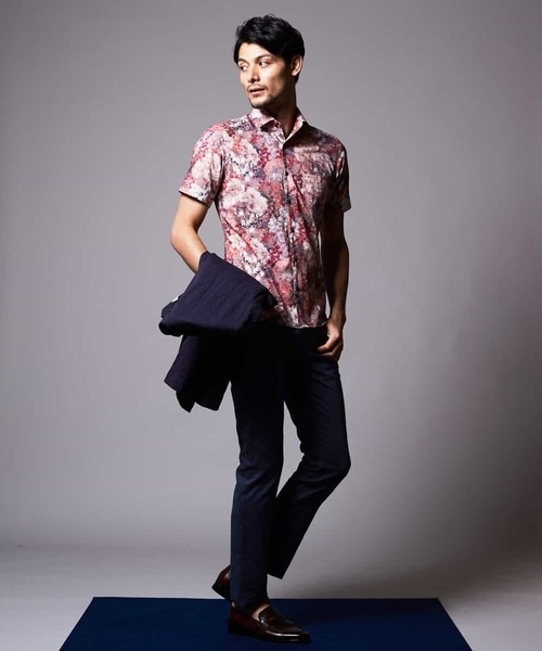 MICHEL KLEIN HOMME (ミッシェルクランオム)の「シャツ(リバティ)(シャツ/ブラウス・メンズ・ピンク/ネイビー・MEDIUM/LARGE/X-LARGE/48/46)」の8枚目の写真