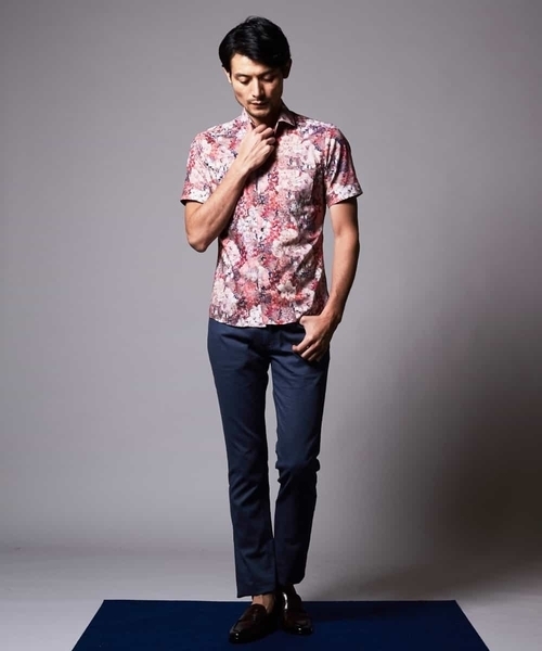 MICHEL KLEIN HOMME (ミッシェルクランオム)の「シャツ(リバティ)(シャツ/ブラウス・メンズ・ピンク/ネイビー・MEDIUM/LARGE/X-LARGE/48/46)」の7枚目の写真