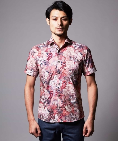 MICHEL KLEIN HOMME (ミッシェルクランオム)の「シャツ(リバティ)(シャツ/ブラウス・メンズ・ピンク/ネイビー・MEDIUM/LARGE/X-LARGE/48/46)」の6枚目の写真