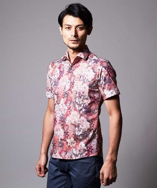 MICHEL KLEIN HOMME (ミッシェルクランオム)の「シャツ(リバティ)(シャツ/ブラウス・メンズ・ピンク/ネイビー・MEDIUM/LARGE/X-LARGE/48/46)」の5枚目の写真