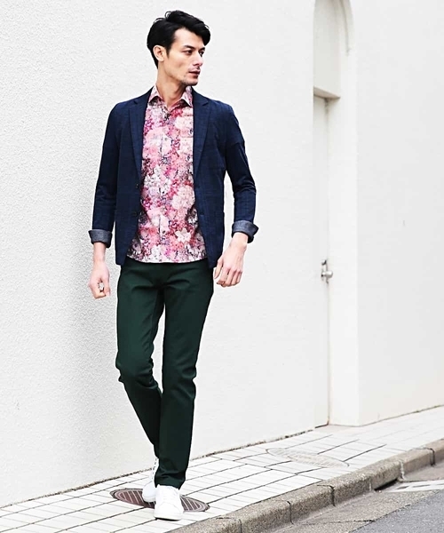 MICHEL KLEIN HOMME (ミッシェルクランオム)の「シャツ(リバティ)(シャツ/ブラウス・メンズ・ピンク/ネイビー・MEDIUM/LARGE/X-LARGE/48/46)」の4枚目の写真