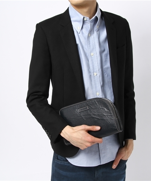 green label relaxing（グリーンレーベルリラクシング）の「□AP BUFFALO ミニクラッチバッグ（クラッチバッグ・メンズ・ブラック/ネイビー・フリー）」の4枚目の写真