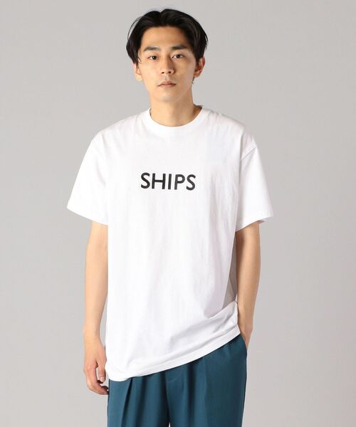 SHIPS（シップス）の「SC:【一部WEB限定カラー】SHIPSロゴ エンブロイダリー Ｔシャツ（Tシャツ/カットソー・メンズ・ライトホワイト/ブラウン/ベージュ/ネイビー/ホワイト系その他/ホワイト/イエロー/ストーン/ライトグリーン/ラベンダー・S/M/L/XL/XXL）」の18枚目の写真