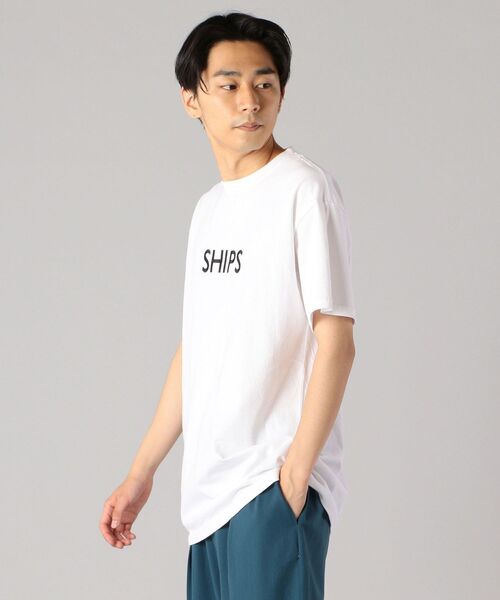 SHIPS（シップス）の「SC:【一部WEB限定カラー】SHIPSロゴ エンブロイダリー Ｔシャツ（Tシャツ/カットソー・メンズ・ライトホワイト/ブラウン/ベージュ/ネイビー/ホワイト系その他/ホワイト/イエロー/ストーン/ライトグリーン/ラベンダー・S/M/L/XL/XXL）」の13枚目の写真