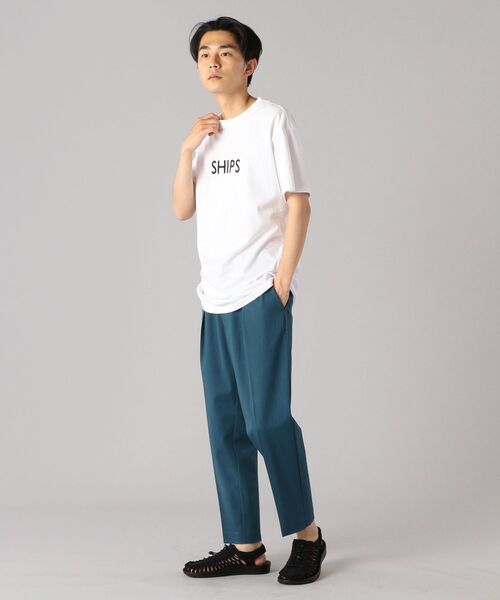 SHIPS（シップス）の「SC:【一部WEB限定カラー】SHIPSロゴ エンブロイダリー Ｔシャツ（Tシャツ/カットソー・メンズ・ライトホワイト/ブラウン/ベージュ/ネイビー/ホワイト系その他/ホワイト/イエロー/ストーン/ライトグリーン/ラベンダー・S/M/L/XL/XXL）」の19枚目の写真