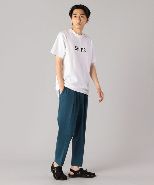 SHIPS（シップス）の「SC:【一部WEB限定カラー】SHIPSロゴ エンブロイダリー Ｔシャツ（Tシャツ/カットソー・メンズ・ライトホワイト/ブラウン/ベージュ/ネイビー/ホワイト系その他/ホワイト/イエロー/ストーン/ライトグリーン/ラベンダー・S/M/L/XL/XXL）」の11枚目の写真