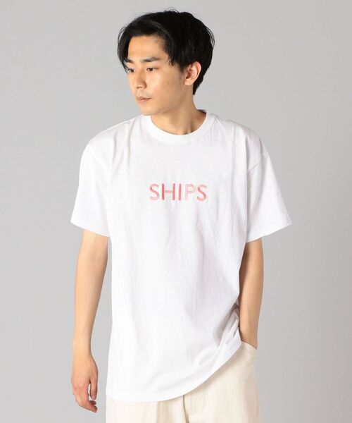 SHIPS（シップス）の「SC:【一部WEB限定カラー】SHIPSロゴ エンブロイダリー Ｔシャツ（Tシャツ/カットソー・メンズ・ライトホワイト/ブラウン/ベージュ/ネイビー/ホワイト系その他/ホワイト/イエロー/ストーン/ライトグリーン/ラベンダー・S/M/L/XL/XXL）」の17枚目の写真