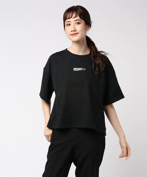 おしゃれスタ（オシャレスタ）の「チビBOXpt+刺繍ルーズT(DD)（Tシャツ/カットソー・レディース・ブラック/オフホワイト/ミント・M）」の2枚目の写真