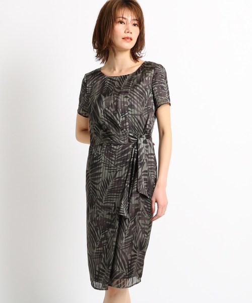 セール Coup 洗える Chance シアーストライプトロピカルワンピース ワンピース 洗える De Chance クードシャンス のファッション Coup 売れ筋大阪