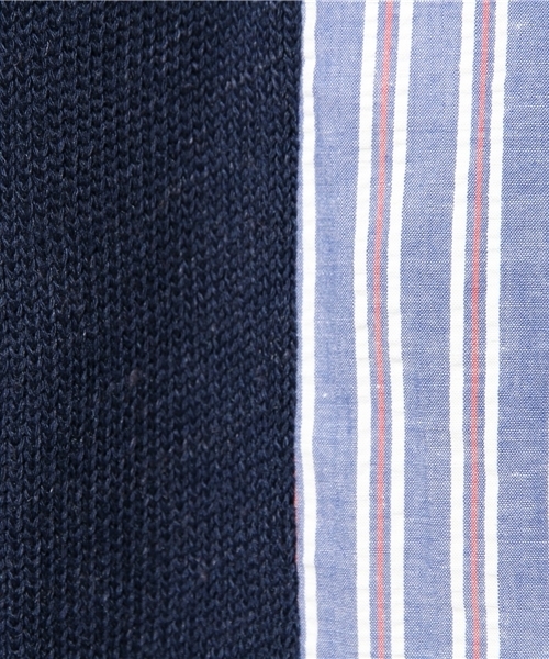 Ray BEAMS(レイビームス)の「○Ray BEAMS / サッカーストライプ 切替プルオーバー(その他トップス・レディース・オフホワイト/ネイビー・ONE SIZE)」の3枚目の写真