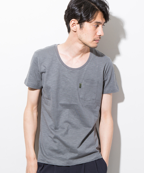 AKM Contemporary（エイケイエムコンテンポラリー）の「【AKM Contemporary】クルーネックスラブポケTEE（Tシャツ/カットソー・メンズ・ネイビー/ブラック/グレー/ホワイト・SMALL/MEDIUM/LARGE）」の22枚目の写真