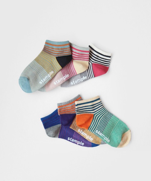 stample(スタンプル)の「サンセットボーダーアンクルソックス3P(ソックス/靴下・キッズ・A/B・S/M/L/LL)」の6枚目の写真