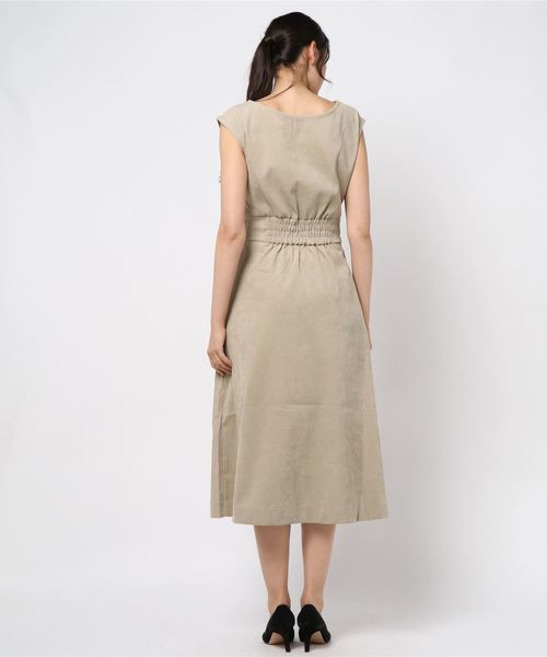 STYLEBLOCK(スタイルブロック)の「コーデュロイ前ボタンワンピース(ワンピース・レディース・ブラック/ベージュ/ブラウン/ライトベージュ・M)」の6枚目の写真