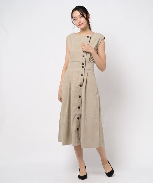 STYLEBLOCK(スタイルブロック)の「コーデュロイ前ボタンワンピース(ワンピース・レディース・ブラック/ベージュ/ブラウン/ライトベージュ・M)」の7枚目の写真