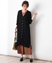 ワイドリブロングカーデ