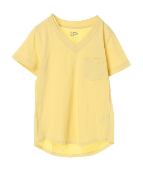 AMERICAN HOLIC（アメリカンホリック）の「18col.Ｖネックポケット付半袖カットプルオーバー（Tシャツ/カットソー・レディース・ベージュ/ブラック/ライトベージュ/サックスブルー/オレンジ/モカ/ピンクベージュ/ブラウン/ピンク/ライトグレー/グリーン/ネイビー/チャコールグレー/オフホワイト/イエロー・M/S/L）」の20枚目の写真