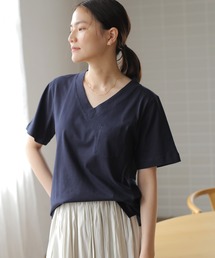 AMERICAN HOLIC | 18col.Ｖネックポケット付半袖カットプルオーバー(Tシャツ/カットソー)