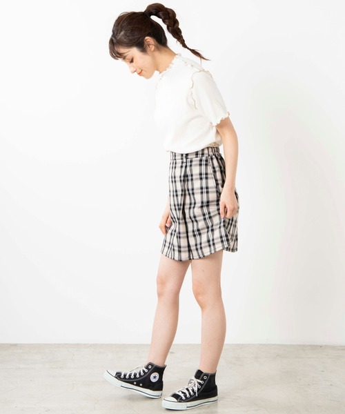 WEGO（ウィゴー）の「WEGO/配色メロウプチハイリブTシャツ（Tシャツ/カットソー・レディース・ホワイト/ベージュ・FREE）」の7枚目の写真