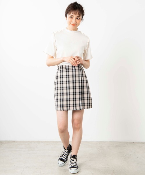 WEGO（ウィゴー）の「WEGO/配色メロウプチハイリブTシャツ（Tシャツ/カットソー・レディース・ホワイト/ベージュ・FREE）」の8枚目の写真