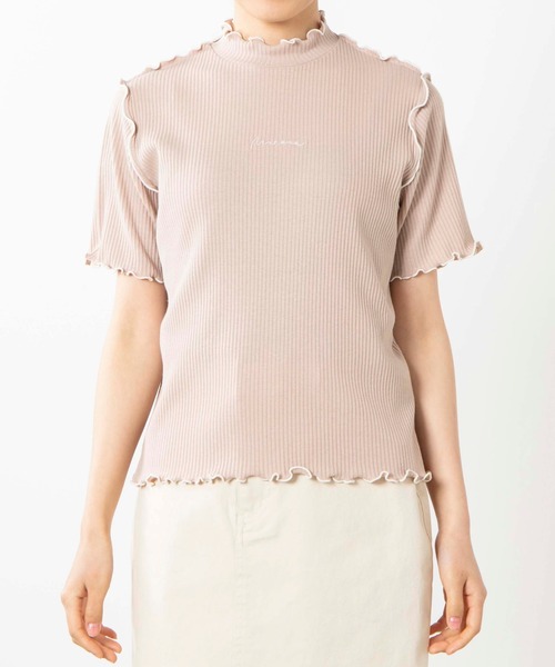 WEGO（ウィゴー）の「WEGO/配色メロウプチハイリブTシャツ（Tシャツ/カットソー・レディース・ホワイト/ベージュ・FREE）」の9枚目の写真