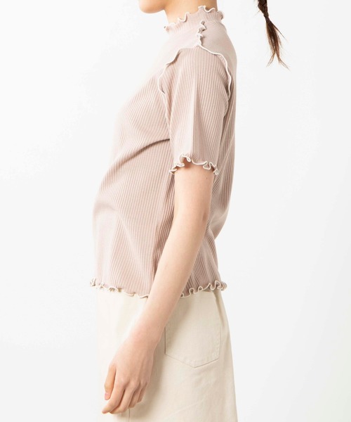 WEGO（ウィゴー）の「WEGO/配色メロウプチハイリブTシャツ（Tシャツ/カットソー・レディース・ホワイト/ベージュ・FREE）」の11枚目の写真