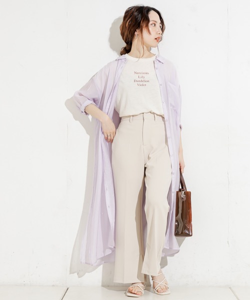 natural couture（ナチュラルクチュール）の「インサイドスリットカットパンツ（その他パンツ・レディース・アイボリー/ブラウン・L/S/M）」の2枚目の写真