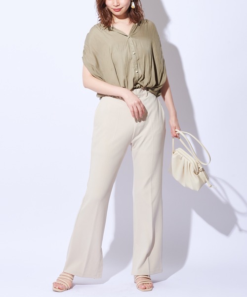 natural couture（ナチュラルクチュール）の「インサイドスリットカットパンツ（その他パンツ・レディース・アイボリー/ブラウン・L/S/M）」の3枚目の写真