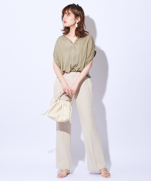 natural couture（ナチュラルクチュール）の「インサイドスリットカットパンツ（その他パンツ・レディース・アイボリー/ブラウン・L/S/M）」の5枚目の写真