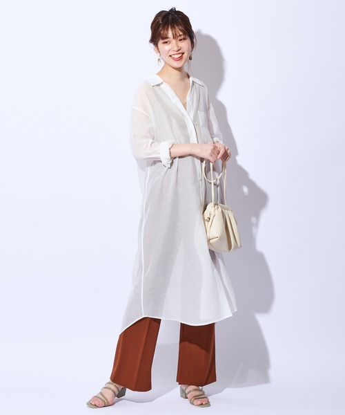 natural couture（ナチュラルクチュール）の「インサイドスリットカットパンツ（その他パンツ・レディース・アイボリー/ブラウン・L/S/M）」の8枚目の写真