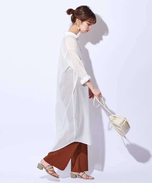 natural couture（ナチュラルクチュール）の「インサイドスリットカットパンツ（その他パンツ・レディース・アイボリー/ブラウン・L/S/M）」の9枚目の写真