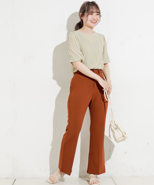 natural couture（ナチュラルクチュール）の「インサイドスリットカットパンツ（その他パンツ・レディース・アイボリー/ブラウン・L/S/M）」の18枚目の写真