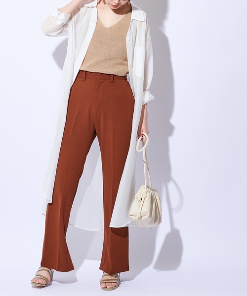 natural couture（ナチュラルクチュール）の「インサイドスリットカットパンツ（その他パンツ・レディース・アイボリー/ブラウン・L/S/M）」の17枚目の写真