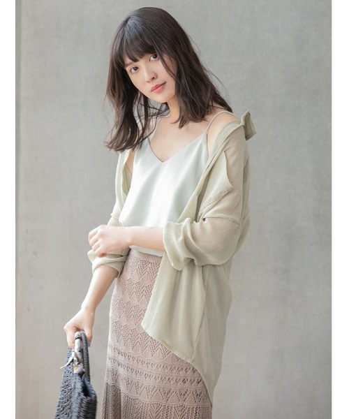 fifth（フィフス）の「ドロップショルダーシアーシャツ（シャツ/ブラウス・レディース・ライトグリーン/ピンク/ホワイト・MEDIUM）」の3枚目の写真