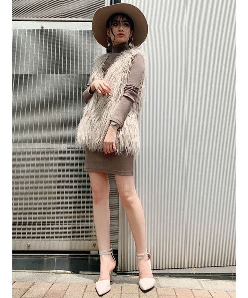 GYDA（ジェイダ）の「テレコタートルタイトワンピース（ワンピース・レディース・ブラック/オレンジ/ベージュ・FREE）」の5枚目の写真