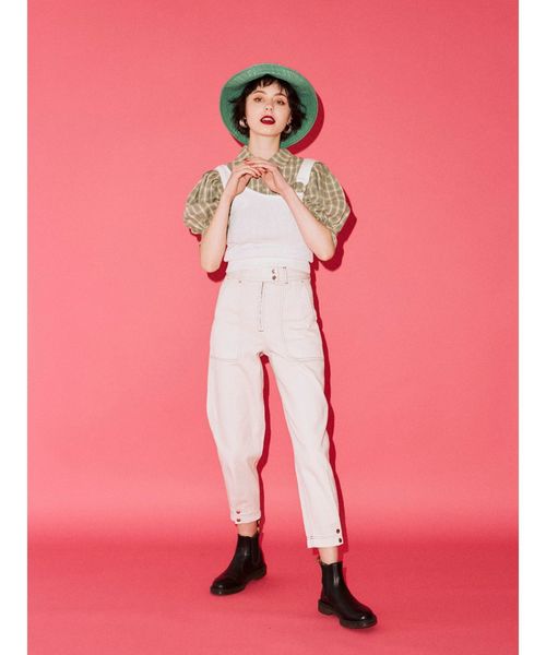 jouetie（ジュエティ）の「ヘムボタンカラーステッチパンツ（その他パンツ・レディース・アイボリー/ブラック・SMALL/MEDIUM）」の9枚目の写真