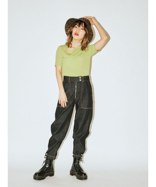 jouetie（ジュエティ）の「ヘムボタンカラーステッチパンツ（その他パンツ・レディース・アイボリー/ブラック・SMALL/MEDIUM）」の16枚目の写真