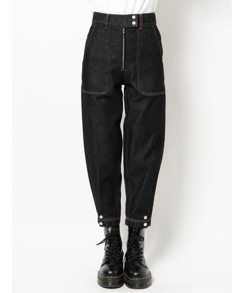 jouetie（ジュエティ）の「ヘムボタンカラーステッチパンツ（その他パンツ・レディース・アイボリー/ブラック・SMALL/MEDIUM）」の3枚目の写真