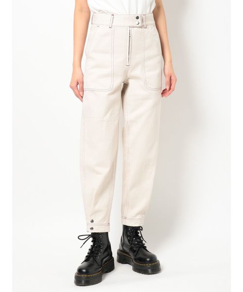 jouetie（ジュエティ）の「ヘムボタンカラーステッチパンツ（その他パンツ・レディース・アイボリー/ブラック・SMALL/MEDIUM）」の6枚目の写真