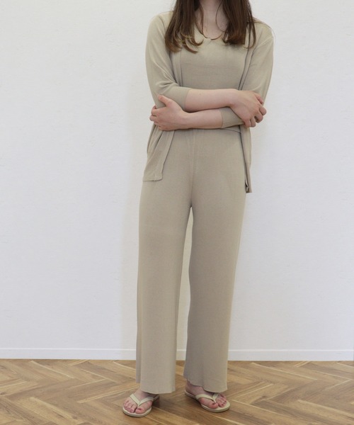 セール タンクトップ カーディガン ワイドパンツ 3点セット ルームウェア パジャマ Emesuelee エメスーリー のファッション通販 Zozotown