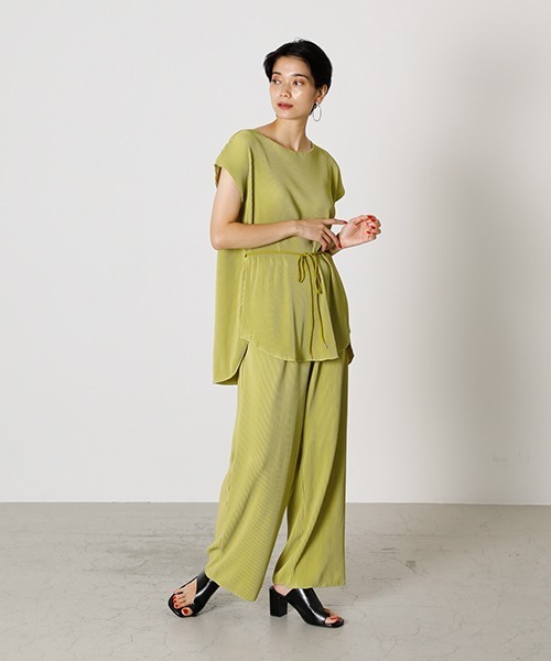 PLEATS PLEASE トップス プルオーバー Tシャツ グリーン 3 ISSEY MIYAKE Pleats Please Tank Top Dark Green Size 3 from