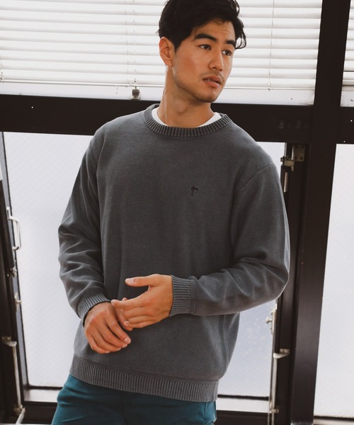 BAYFLOW(ベイフロー)の「12Gフェイドニットプルオーバー L/S(ニット/セーター・メンズ・チャコールグレー/ベージュ/グリーン/ピンク・SMALL/MEDIUM/LARGE)」の2枚目の写真