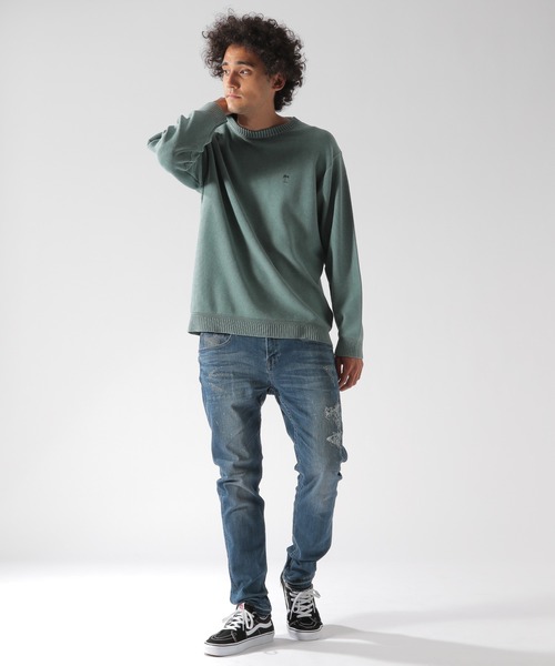 BAYFLOW(ベイフロー)の「12Gフェイドニットプルオーバー L/S(ニット/セーター・メンズ・チャコールグレー/ベージュ/グリーン/ピンク・SMALL/MEDIUM/LARGE)」の11枚目の写真