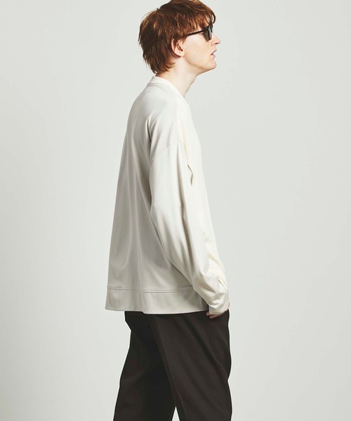 MAISON SPECIAL（メゾンスペシャル）の「《ユニセックスアイテム》ハイツイスト畦編みニットコンビプライムオーバーポンチプルオーバー 【MAISON SPECIAL/メゾンスペシャル】（Tシャツ/カットソー・メンズ・カーキ/ネイビー/オフホワイト/ブラック・44/46）」の20枚目の写真